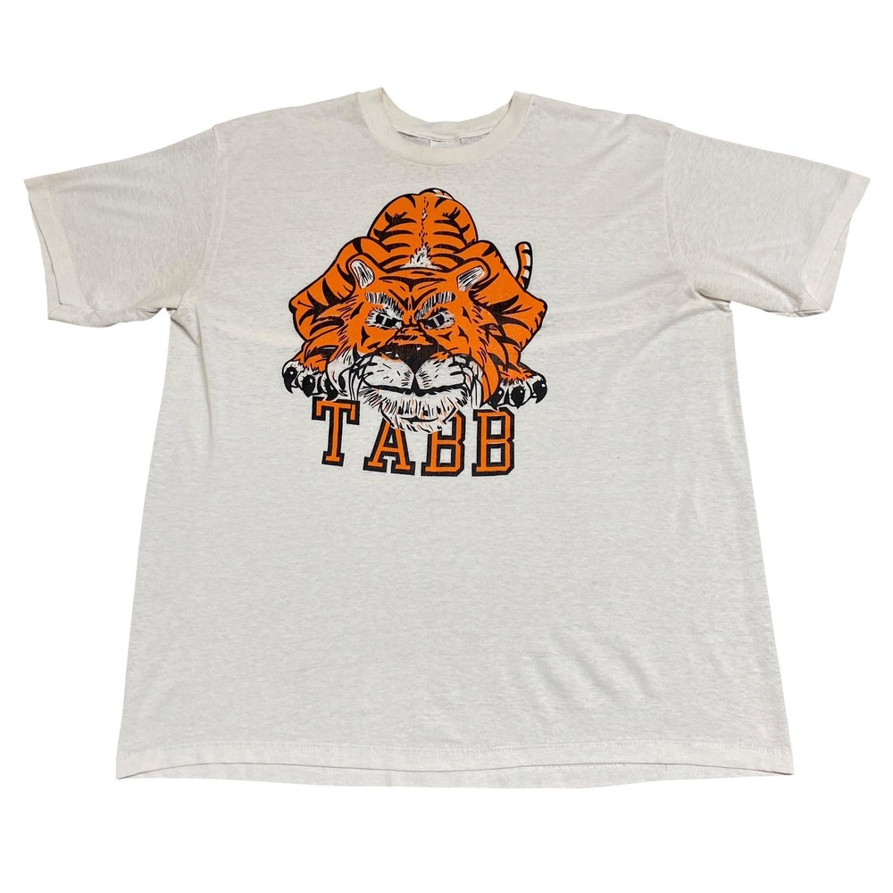 Vintage White TABB Tiger Graphic T-Shirt XL